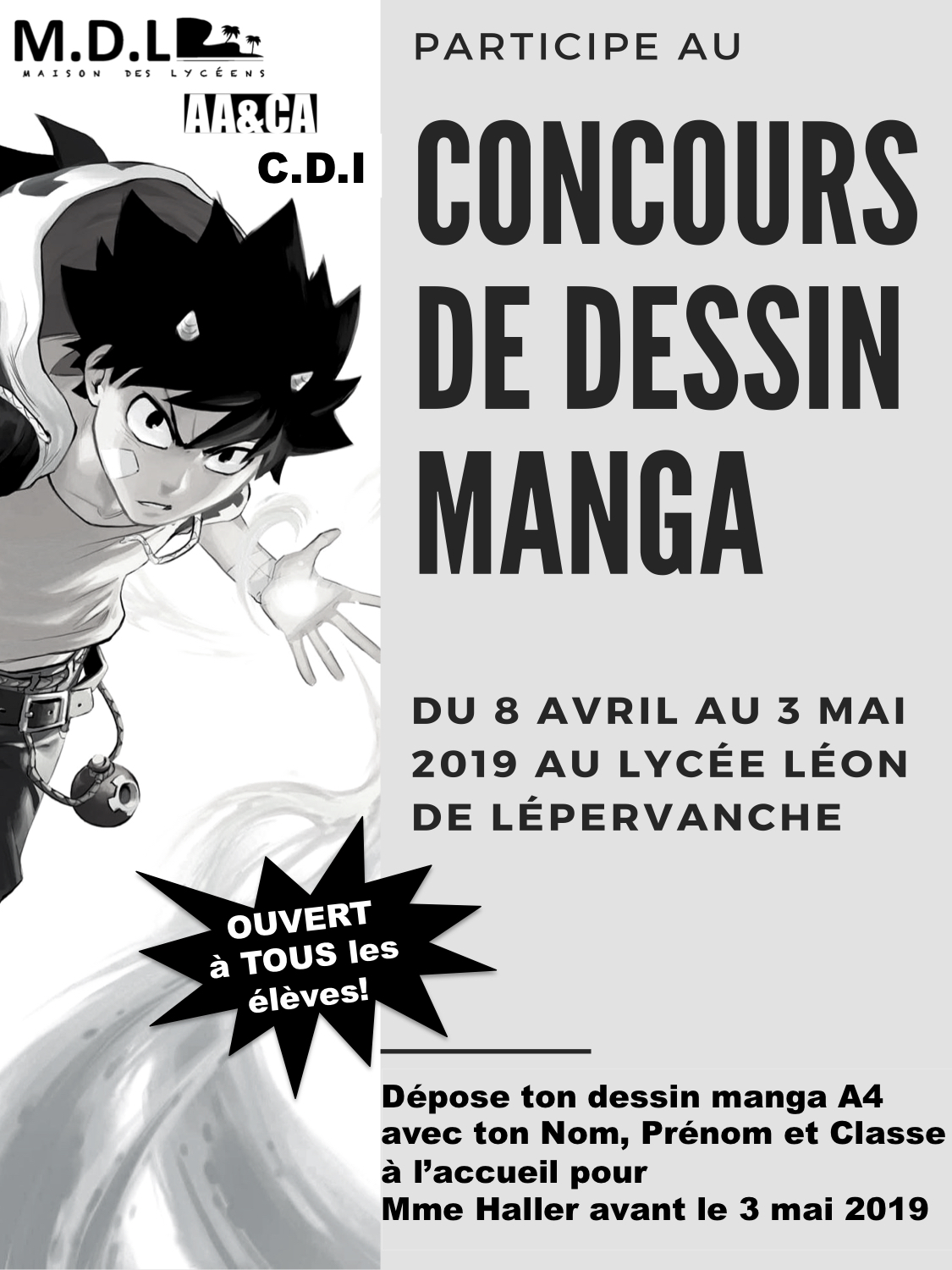 CONCOURS DE DESSIN MANGA Lycée Professionnel Léon de Lépervanche